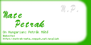 mate petrak business card